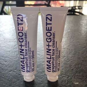 2 Malin + Goetz grapefruit face cleanser two (2) travel size 1 oz each cleansers